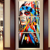 Indian,Woman,Canvas,Paintings,Print,Picture,Modern