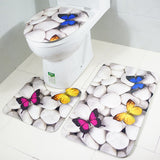 Bathroom,Toilet,Floor,Shower,Curtain,Bathroom,Carpet,Butterfly,Stone