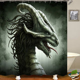 Dragon,Bathroom,Decor,Waterproof,Shower,Curtain,Carpet,Toilet,Cover