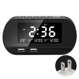 Puertos,Phone,Charger,Raido,Multifunctional,Alarm,Clock,Design,Wireless,Speaker,Office,brightness,adjustable,Display,Permanent,Calendar