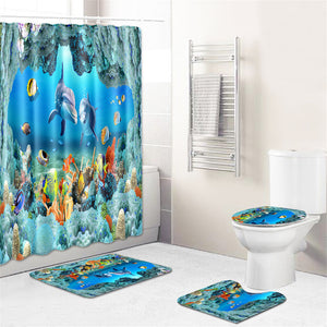 European,Marine,Starfish,Whale,Style,Carpets,Toilet,Cover,Floor,Bathroom,Decoration