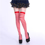 Women,Stripe,Multi,Color,Dresses,Thigh,Stockings,Cosplay,Socks