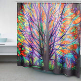 180x180cm,Colorful,Leaves,Waterproof,Bathroom,Shower,Curtain,Hooks