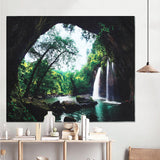 Trees,Great,Waterfall,Print,Hanging,Tapestry,Decor,Bedspread