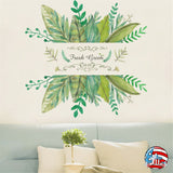 70x50cm,Green,Leaves,Sticker,Mural,Background,Decor,Decal