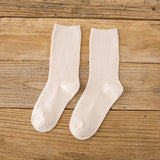 Women,Ladies,Solid,Cotton,Middle,Socks,Casual,Breathable