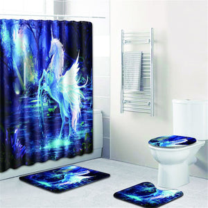 Bathroom,Horse,Shower,Curtain,Toilet,Cover,Pedestal,Nonslip