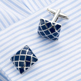 Elegant,French,Shirt,Cufflinks,Business,Plaid,Dress,Cuffs,Button