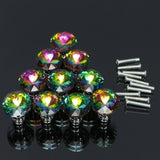 10Pcs,Diamond,Crystal,Shape,Glass,Cabinet,Cupboard,Drawer,Handle