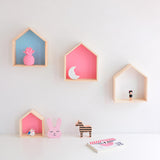 Wooden,House,Shape,Hanging,Shelf,Storage,Decorations