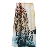 180cm,Leopard,Bathroom,Shower,Curtain,Waterproof,Fabric,Hooks