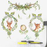 Adhesive,Sticker,Forest,Deers,Green,Plants,Animals,Stickers,Window,Decorations,Bedroom,Kitchen