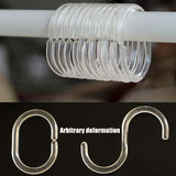 12Pcs,Shower,Curtain,Hooks,Plastic,Bathroom,Shower,Curtain,Rings,Deformable,Hanging