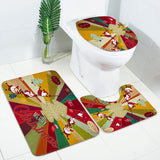 Christmas,Santa,Claus,Toilet,Cover,Carpet,Shower,Curtain