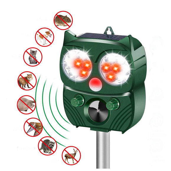 LyRay,Solar,Power,Sensor,Ultrasonic,Animal,Repeller,Waterproof,Garden,Outdoor,Animals,Birds,Flashing,Light,Dispeller