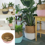 Foldable,Rattan,Straw,Basket,Flower,Hanging,Wicker,Storage,Baskets,Garden,Accessories