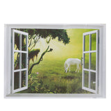 Grassland,White,Horse,Scenery,False,Window,Decal,Sticker,Muarl,Decor