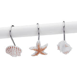 Barthroom,Shower,Curtain,Hooks,Shower,Beach,Themed,Starfish,Shell,Seashells