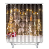 Bathroom,Toilet,Cover,Waterproof,Bathroom,Shower,Curtain,Chrismas,Print