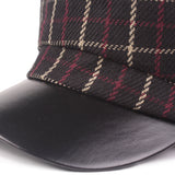 Outdoor,Winter,Cotton,Leather,Beret,Plaid,Thicken,Peaked,Women