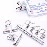 Stainless,Steel,Silver,Bulldog,Clips,Money,Letter,Binder,Paper,Clamps