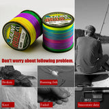 Strands,Braided,Fishing,Multi,Color,Super,Strong,Multifilament,Braid,100LB,200LB