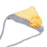 Unisex,Newborn,Handmade,Knitted,Crochet,Yellow,Flower,Beanie,Newborn,Photography,Props