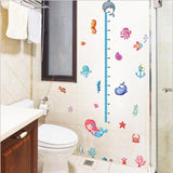 Loskii,SK7197,World,Height,Chart,Sticker,Growth,Chart,Stickers,Undersea,Bathroom,Decals