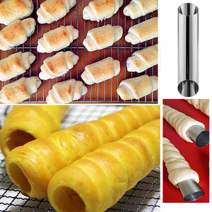 Stainless,Steel,Cylinder,Shape,Croissant,Bread,Baking