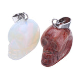 12pcs,Natural,Stone,Carved,Varieties,Quartz,Crystal,Skull,Carving,Reiki,Healing,Stone,Pendant