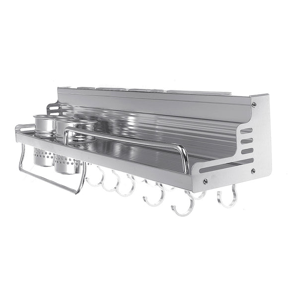 Bright,Space,Aluminum,Kitchen,Guardrail,Heightened,Double,Holder,Condiment,Storage