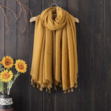 Women,Tassel,Cotton,Chinses,Style,Fashion,Scarf,Outdoor,Causal,Square,Scarves