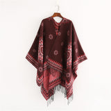 Artificial,Cashmere,130*150CM,Women,Winter,Vintage,Ethnic,Style,Scarf,Shawl,Tassel