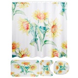 Sunflower,Pattern,Toilet,Cover,Polyester,Fabric,Shower,Curtains,Bathroom