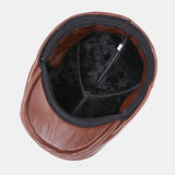 First,Layer,Cowhide,Leather,Men's,Fashion,Beret,Beret