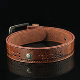 110CM,Leather,Cowboy,Leisure,Porous,Rivet,Waistband,Strips