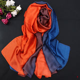 Women,Satin,Gradient,Colors,Scarf,Beach,Sunshade,Towel,Shawl