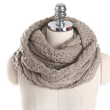 Women,Solid,Knitted,Collar,Scarves,Scarves,Warmer,Circle,Scarf,Windproof