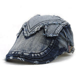 Unisex,Cotton,Denim,Jeans,Washed,Newsboy,Beret,Duckbill,Buckle,Cabbie,Women