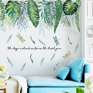 Green,Leaves,Stickers,Bedroom,Living,Dining,Kitchen,Vinyl,Decals,Murals