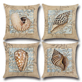 Conch,Seahorse,Seashell,Cushion,Cover,45*45cm,Cotton,Linen,Wedding,Decor,Throw,Pillow