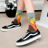 Unisex,Retro,Personality,Cotton,Patchwork,Color,Couple,Socks