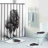 Turtle,Elephant,Cheetah,Animal,Shower,Curtain,Bathroom,Skidproof,Toilet,Cover