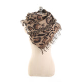 220*56,Women,Winter,Vintage,Acrylic,Leopard,Scarf,Tassel,Shawl