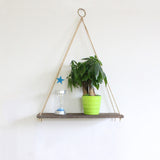 Brown,Wooden,Storage,Hanging,Plant,Flower,Shelf,Decor