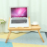 Foldable,Bamboo,Laptop,Table,Cooling,Holder,Table,Stand,Drawer,Table