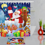 180X180,Santa,Claus,Christmas,Gifts,Shower,Curtain,Hooks,Waterproof,Bathroom,Carpet