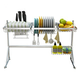 Stainless,Steel,Kitchen,Drying,Drainer,Storage,Shelf,Plate,Holders,Organizer