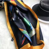 Scarves,Imitation,Satin,Women,Parrot,Printed,Beach,Towel,Sunscreen,Scarf