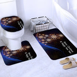 Bathroom,Merry,Christmas,Decoration,Style,Floor,Covered,Toilet,Shower,Curtain